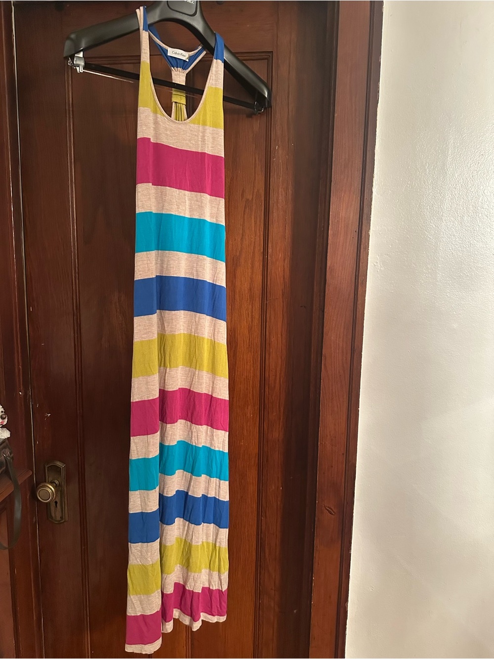 Calvin Klein Striped Tank Maxi One-Piece Dress - Multicolor